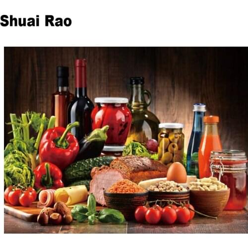 5d diy fruit vegetables pictures diamond painting full drill square round mosaic Diamond embroidery Food Kitchen decor