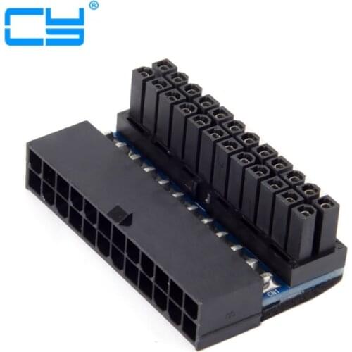 ATX 24Pin Female to 24pin Male 90 Degree Power Adapter Mainboard Motherboard for Desktops PC Supply