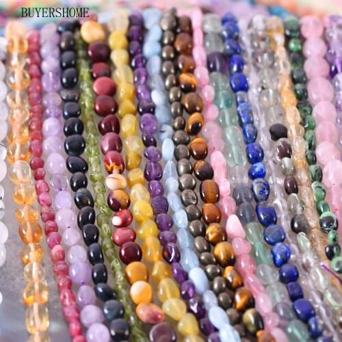 Loose Beads 6x7-8x11MM Natural Stone Beads Fit Necklace Bracelet Lapis Pink Quartz Blue Apatite Tigers Eye Garnet String 16"