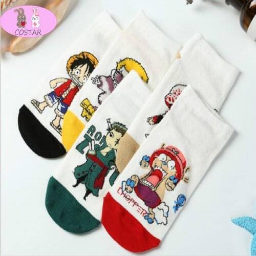 COSTAR Hot Anime Short Socks Luffy Chopper Law Zoro Doflamingo Cute Cotton Socks Unisex Kids