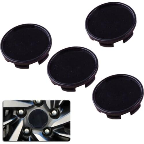 Decorative Wheel Center Hub Cap Exterior Replacement Truck Decal Diameter 4pcs Black
