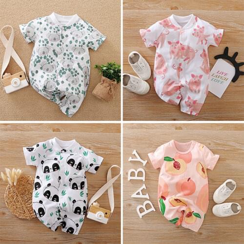 Prowow Cartoon Baby Clothes 6 To 9 Months Summer Newborn Jumpsuits For Kids Toddler Baby Girl Romper Sleepwear Infant Bobysuits