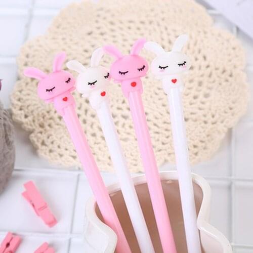 Love Rabbit Gel Pens 0.5mm Student Cute Pen Novelty Stationery Kawaii Pens Cartoon Student Writing Pen Kawaii School Supplies