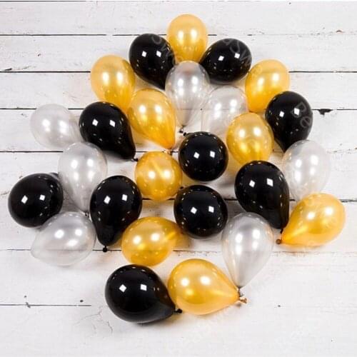 50pcs/lot 5inch mini black gold rose gold latex balloons baby shower girl birthday party decoration anniversary wedding supplies