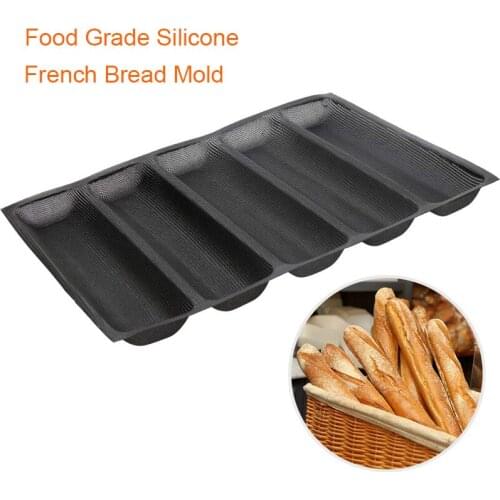 New French Silicone Breathable Baguette Pan Wave Baking Tray Non-Stick Perforated Bread Pan Forms Hot Dog Molds Baking Liners