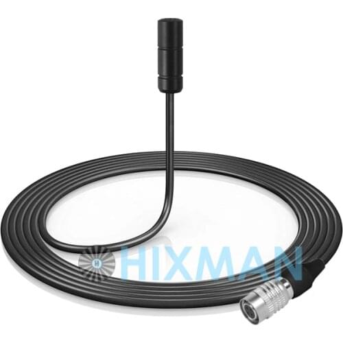 HIXMAN LB3 OmniDirectional Lav Lavalier Lapel Condenser Microphone For Audio Technica Wireless System with Hirose 4Pin cW-style