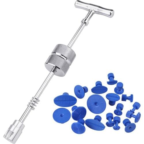 Car Repair Tool Metal Car Hail Dent Repair Dent Removal Puller Kit 2 in 1 Slide Hammer Reverse Hammer Glue +18pcs Glue Puller
