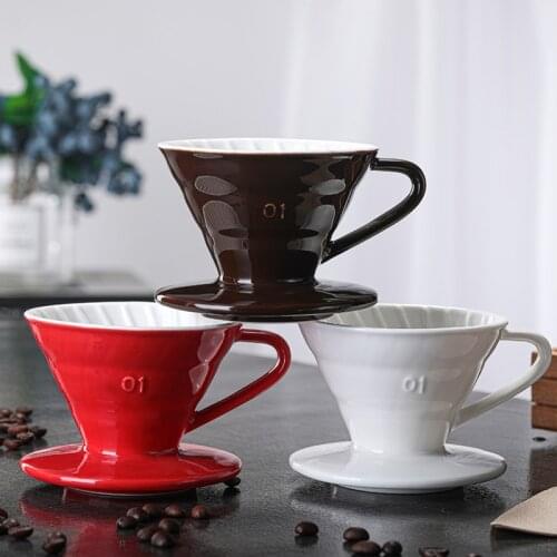 Coffee Pot Set High Temperature Resistant Glass Manual Drip Coffee Pot with Ceramic Filter Cup and Filter Paper GQ