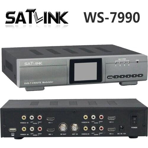 Genuine Digital RF Modulator Satlink WS-7990 4 Route DVB-T Modulator AV HD Four Router Modulator DVB-T HD Satlink 7990