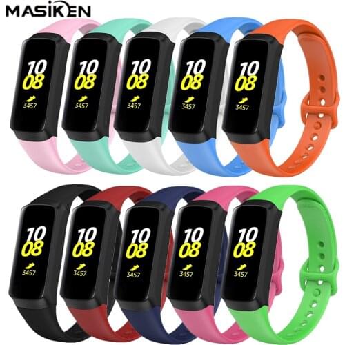 Wristband Watch Strap For Samsung Galaxy Fit SM-R370 Smart Watch Replacement Organic Silicone Sweat-proof Wrist Strap Bracelet