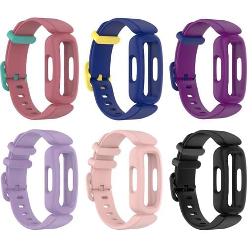 Wrist Strap For Fitbit Ace 3 Kids Smart Watch Band For Fitbit Inspire 2 Classic Bracelet Replacement Soft Silicone Wristband