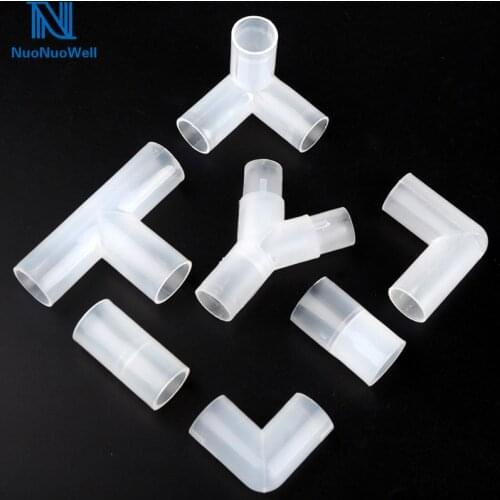 NuoNuoWell Inner Diameter 20mm Pipe Connector PVC Translucent Pipe Joints Rain Pipe Accessories Tee Elbow Connectors 2pcs-Pack