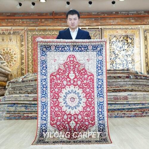 YILONG 3'x5' Traditional Handwoven Persian Area Rug Carpet Art Silk Rug (ZQG514A)