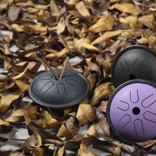 Tongue Drum 5.5 Inch Steel Tongue Drum 6 Tune Hand Pan Drum Tank With Drumsticks Carrying Bag Percussion Instruments Accessories