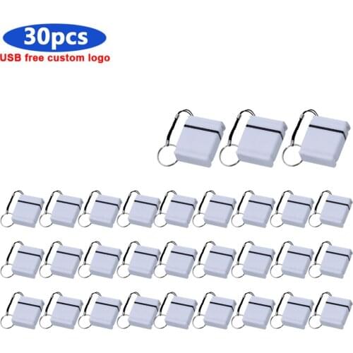 30pcs/ New Style USB Flash Drives 64gb Mini Usb 8GB 16GB 32GB Metal Pen Key Usb Disk Flash Memory Card Pendrive Stick Keychain