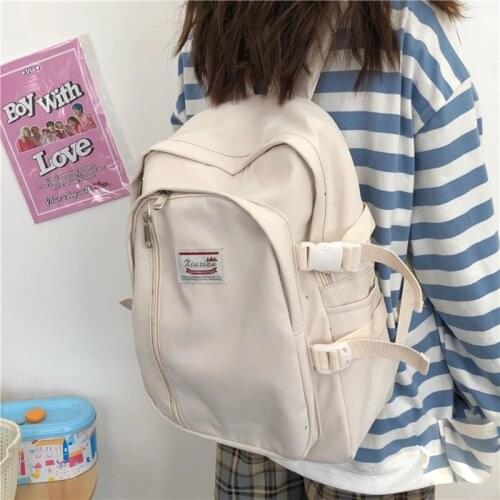 Japanese Harajuku Retro Tooling Student Backpack Female Korean INS School Bag Fashion Women Large Capacity Travel Backpack