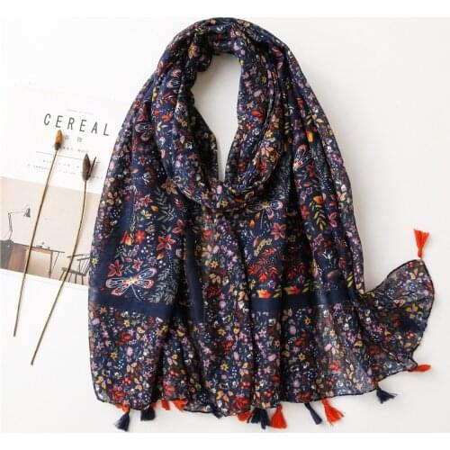 2021 Women Fashion 100% Viscose Scarf Female Luxury Brand African Polka Floral Foulard Shawls and Scaves Beach Cover-Ups Hijab