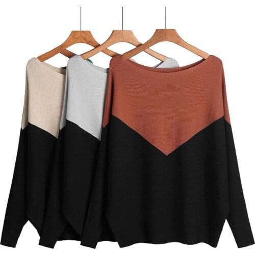 GIGOGOU Off Shoulder Women Sweater Oversized Batwing Long Sleeve Knitted Pullovers Top Soft Loose Casual Female Jumper Pull Femm