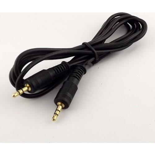 1pc Black 1.8M 6FT Gold 3.5mm Aux Male To Male Audio Stereo Cable For MP3 MP4