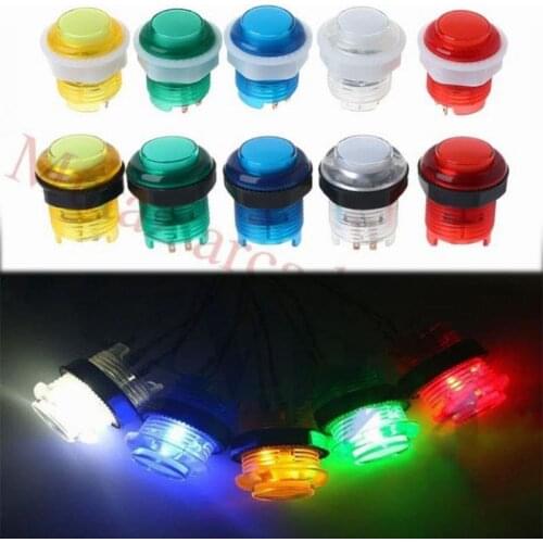 10Pcs/Lot 28mm/24mm LED Arcade Push Button Arcade Start Button Switch 5V Illuminated Button Arcade Cabinet Accessories