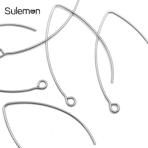 20pc/Lot Stainless Steel Ear Wire Hooks Earrings Parts DIY Handmade Jewelry Findings Accessories Wholesale AS27