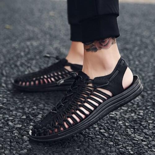 2019 Hand-woven sandals mens summer casual shoes mens casual shoes breathable high quality rope design sandals sandals N1-75