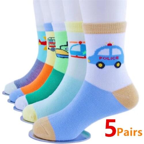 5 Pairs/Lot Brand Cotton Spring Winter Baby Girls Kids Socks Children Warm Boys Striped Cartoon Soft Kids Teenage Socks