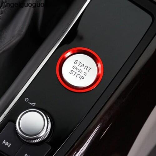 Angelguoguo Car style for Audi A4L A6L Q5 A5 A7 car Engine Start Button ring Cover