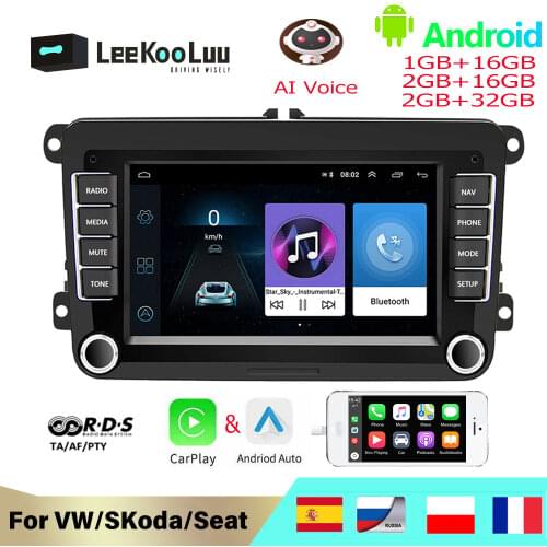 LeeKooLuu 2 Din Autoradio Android Car Radio GPS Multimedia For VW / Volkswagen Skoda Octavia golf 5 6 passat b6 b7 polo Jetta