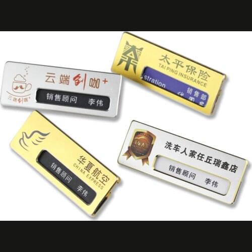 Free shipping customized logo name badge; badge holder; metal name plate nb2