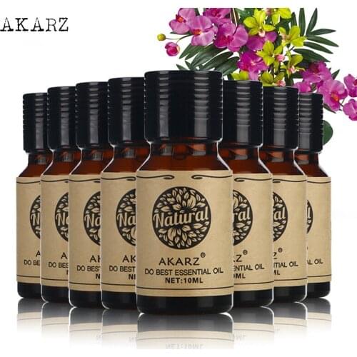 AKARZ Famous brand value meals Sandalwood Rosemary Jasmine Osmanthus Neroli Myrrh Helichrysum Eucalyptus essential Oils 10ml*8
