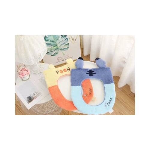Disney Pooh Stitch Donald Duck Fashion Anime Figures Cartoon Product Cosplay Accessories Plush Toilet Seat Cover Gift Unisex