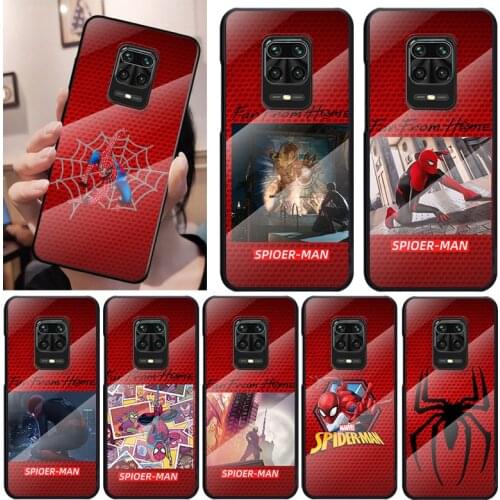 Art Style Spiderman For Xiaomi Redmi K40 K30 K20 9T 9C 9A 9 8A 7 Pro Plus Tempered Glass Luxury Cover Phone Case