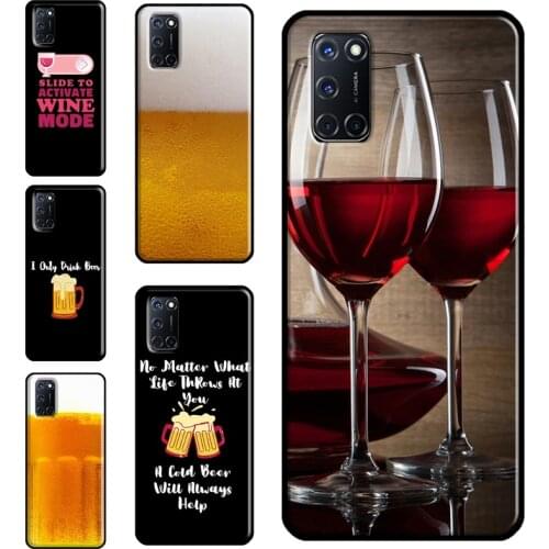 Drink Beer Red Wine Case For OPPO Find X3 Pro F5 A1K A3S A5S A15 A52 A72 A83 A91 A93 A5 A9 A31 A53 2020 Cover