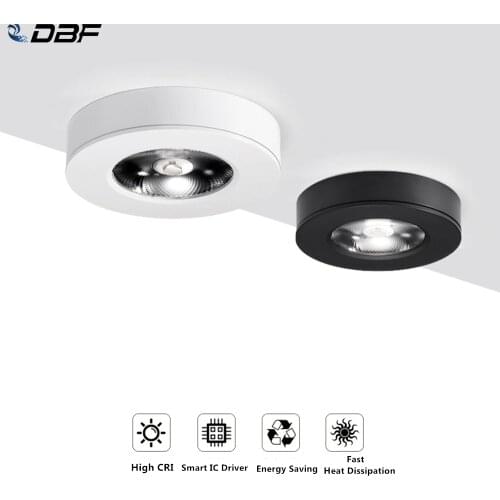 [DBF]Ultra-thin LED Surface Mounted Downlight 3W 5W 7W 9W Round Driverless Ceiling Spot Lamp for Cabinet Showcase Pictures Decor