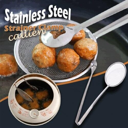 Oil Frying Clamp Filter Stainless Steel Spoon Vegetables Snack Fried Food Strainer for Household Kitchen Ornaments Dropshipping