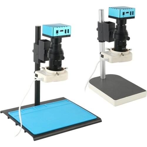 4K SONY IMX334 1080P Electronic Digital Video Microscope Camera Adjustable 200X C Mount Zoom Lens For PCB Soldering Repair