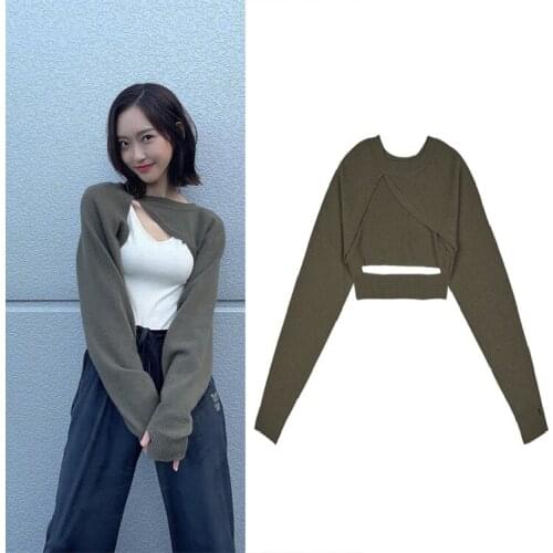 Korean drama top floor Xijing same sweater womens design sense of foreign style Pullover Sweater Hanfeng chic top fashion