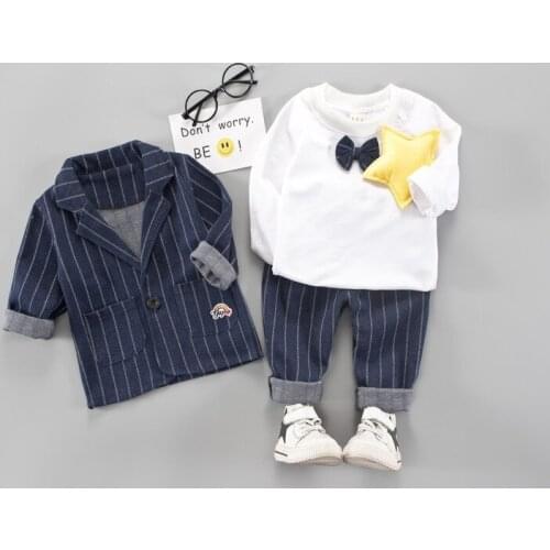 Korean Spring Childrens Suit Boyssuit Autumn New Cotton Childrens Three-piece Suit
