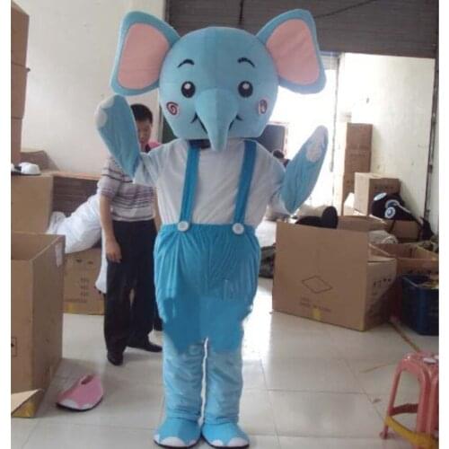 Cartoon Blue Elephnt Mascot Costume Suits Cosplay Party Game Fancy Dress Outfits Advertising Carnival Halloween Adults Christmas