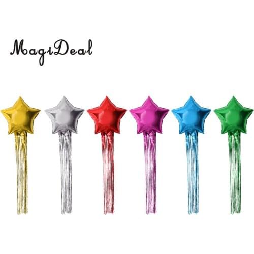 Metallic Shiny Tinsel Foil Tassel Star Balloon Wedding Party Decoration