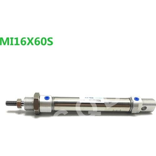 MI16X25S MI16X50S MI16X60S MI16X75S MI16X100S MI16X125S FSQD AIRTAC Mini cylinder(Stainless steel) MI MI16 series