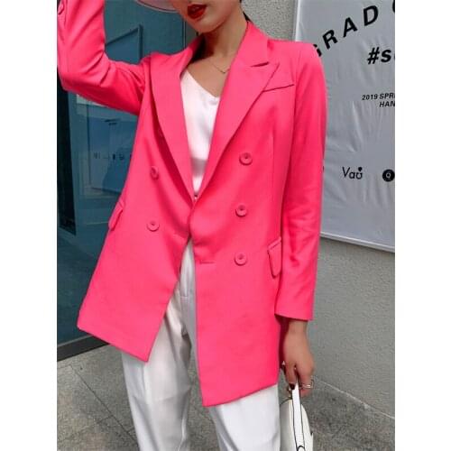 2021 New Elegant Double-breasted Women Blazers Casual Long Sleeve Spring Female Blazer Jackets Office Ladies Suit Jacket