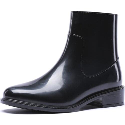393-972 TONGPU New Arrival Womens Slim-Design Half Rain Boots Retro Brushed Effect