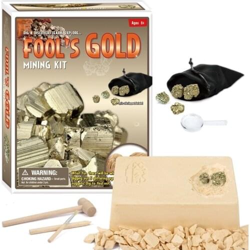 FEOOE Educational Toys Childrens Archaeological Excavation Toys Manual DIY Excavation Archaeological Gold Iron Ore Toy Set ZXQ