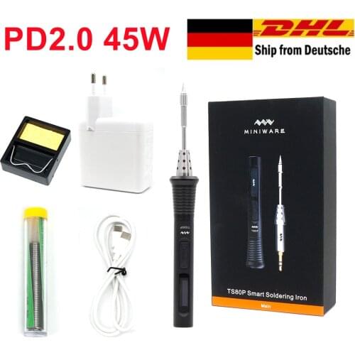 New TS80P Mini Smart Portable Digital Soldering Iron Tool Adjustable Temperature OLED Display With B02 Iron Tips For TS80
