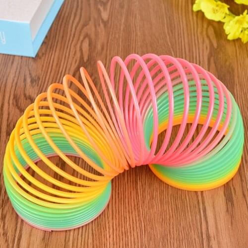 Colorful spring rainbow circle childrens educational toys colorful circle telescopic elastic circle magic circle kindergarten g
