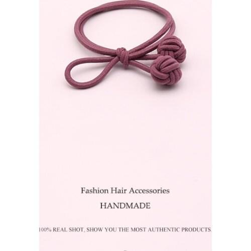 1PCS Handmade Gray Ball Elastic Hair Bands Toys For Girls Handmade Bow Headband Scrunchy Kids Hair Accessories For Womens