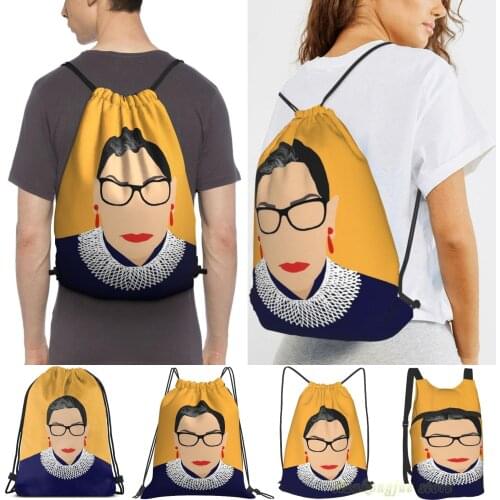 Ruth Bader Ginsburg(2) Women Drawstring Sackpack Gym Bags Men Outdoor Travel Backpacks For Training Fitness Swimming Bag