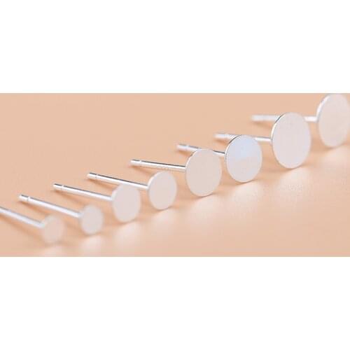 10Pair S925 sterling silver handmade earring accessories flat head studs DIY jewelry material earring accessories